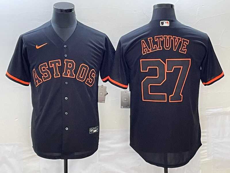 Men%27s Houston Astros #27 Jose Altuve Lights Out Black Fashion Stitched MLB Cool Base Nike Jersey->houston astros->MLB Jersey